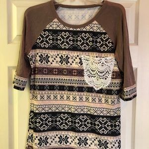 Brown Crochet Pocket Shirt